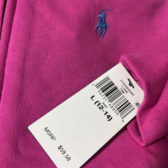 Polo Ralph Lauren Big Girls Terry Full-Zip Hoodie - Belmont Pink LARGE - Picture 3 of 4